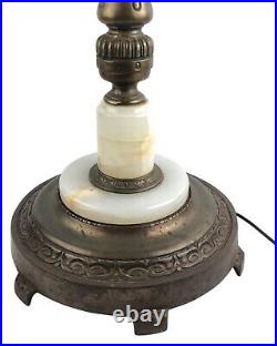 Vintage Floor Lamp with 2 Glass Slag Pieces 61 Tall