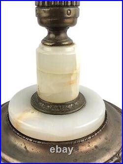 Vintage Floor Lamp with 2 Glass Slag Pieces 61 Tall