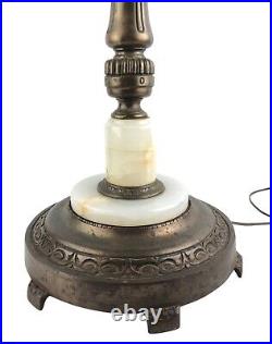 Vintage Floor Lamp with 2 Glass Slag Pieces 61 Tall