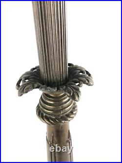 Vintage Floor Lamp with 2 Glass Slag Pieces 61 Tall