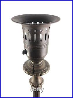 Vintage Floor Lamp with 2 Glass Slag Pieces 61 Tall