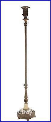 Vintage Floor Lamp with 2 Glass Slag Pieces 61 Tall
