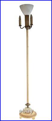 Vintage Floor Lamp with Glass Slag Piece 63 Tall