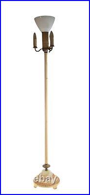 Vintage Floor Lamp with Glass Slag Piece 63 Tall