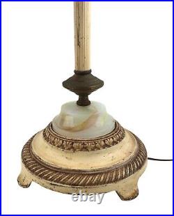 Vintage Floor Lamp with Glass Slag Piece 63 Tall