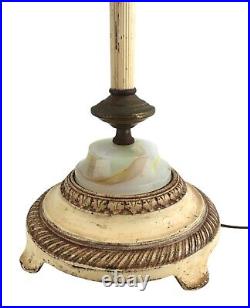 Vintage Floor Lamp with Glass Slag Piece 63 Tall
