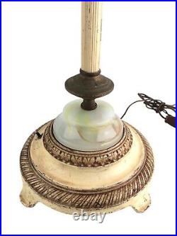 Vintage Floor Lamp with Glass Slag Piece 63 Tall