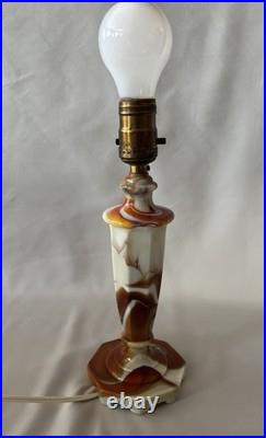 Vintage Globe Specialty Company Akro Agate Slag Glass Lamp Base As-Is See Photos