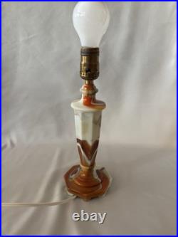 Vintage Globe Specialty Company Akro Agate Slag Glass Lamp Base As-Is See Photos