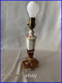 Vintage Globe Specialty Company Akro Agate Slag Glass Lamp Base As-Is See Photos
