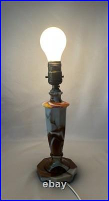 Vintage Globe Specialty Company Akro Agate Slag Glass Lamp Base As-Is See Photos Vintage Globe Specialty Company Akro Agate Slag Glass Lamp Base As-Is See Photos