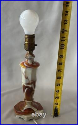 Vintage Globe Specialty Company Akro Agate Slag Glass Lamp Base As-Is See Photos