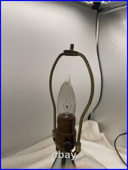 Vintage Green Slag Glass Lamp Early 20th Century