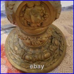 Vintage H. A. Best Stained Glass Lamp Green Slag