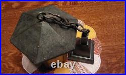 Vintage Hex Arts Crafts Mission Sconce or Ceiling Slag Glass Light Fixture