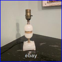 Vintage Houze Glass Co. Moonstone White Slag Glass Table Lamp Brass Accent PA Vintage Houze Glass Co. Moonstone White Slag Glass Table Lamp Brass Accent PA