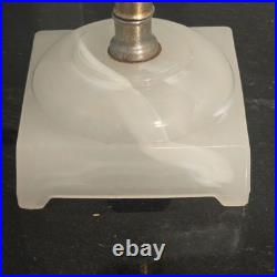 Vintage Houze Glass Co. Moonstone White Slag Glass Table Lamp Brass Accent PA Vintage Houze Glass Co. Moonstone White Slag Glass Table Lamp Brass Accent PA