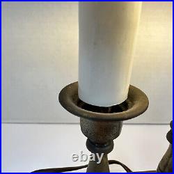Vintage L & L Brass Bouillotte Slag Glass Table Lamp 17 Vintage L & L Brass Bouillotte Slag Glass Table Lamp 17