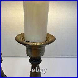 Vintage L & L Brass Bouillotte Slag Glass Table Lamp 17 Vintage L & L Brass Bouillotte Slag Glass Table Lamp 17
