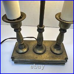 Vintage L & L Brass Bouillotte Slag Glass Table Lamp 17 Vintage L & L Brass Bouillotte Slag Glass Table Lamp 17