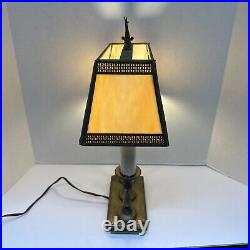 Vintage L & L Brass Bouillotte Slag Glass Table Lamp 17 Vintage L & L Brass Bouillotte Slag Glass Table Lamp 17
