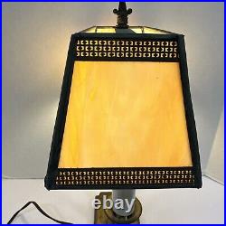 Vintage L & L Brass Bouillotte Slag Glass Table Lamp 17 Vintage L & L Brass Bouillotte Slag Glass Table Lamp 17