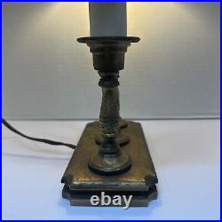 Vintage L & L Brass Bouillotte Slag Glass Table Lamp 17 Vintage L & L Brass Bouillotte Slag Glass Table Lamp 17