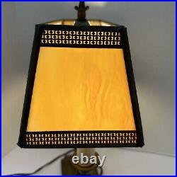 Vintage L & L Brass Bouillotte Slag Glass Table Lamp 17 Vintage L & L Brass Bouillotte Slag Glass Table Lamp 17
