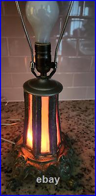 Vintage Lamp EF & EF Industries Table Top Lamp 1972 Red Slag Glass 24