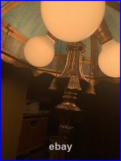 Vintage Lamp Fashion Mfg. Co Nunziato Paletta Scenic Glass Lamp