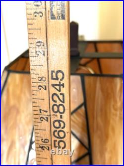 Vintage Leaded Carmel -Brown Slag Stained Glass Shade Heavy Duty Table Lamp NICE