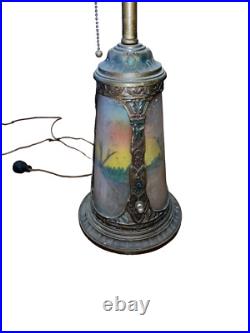 Vintage Leviton Slag Glass 1900's Scenery Lamp