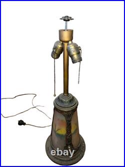 Vintage Leviton Slag Glass 1900's Scenery Lamp