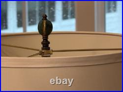 Vintage Lighthouse Style Base Metal Table Lamp with Ornate Slag Glass 1920's