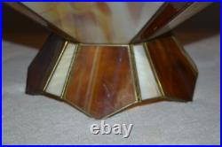 Vintage MCM Slag Glass Brass Table Lamp Large 29 Vintage MCM Slag Glass Brass Table Lamp Large 29