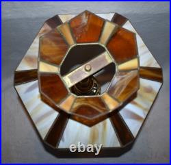 Vintage MCM Slag Glass Brass Table Lamp Large 29 Vintage MCM Slag Glass Brass Table Lamp Large 29