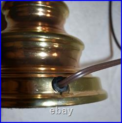 Vintage MCM Slag Glass Brass Table Lamp Large 29