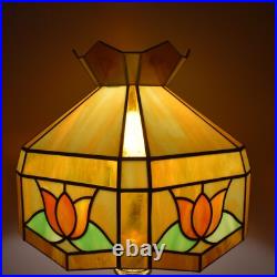 Vintage MCM Slag Glass Brass Table Lamp Large 29