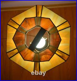 Vintage MCM Slag Glass Brass Table Lamp Large 29