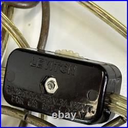 Vintage MCM Stained Slag Glass Tiffany Style Swag Light Or Hanging Leaf Lamp 16