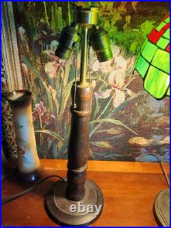 Vintage Mahogany Lamp Base For Leaded Slag Glass Pairpoint Tiffany Arts & Crafts