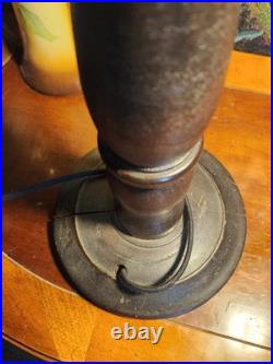Vintage Mahogany Lamp Base For Leaded Slag Glass Pairpoint Tiffany Arts & Crafts
