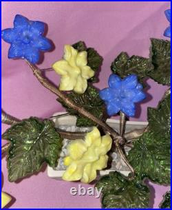 Vintage Mid-Century Venetian Slag Glass Flower Lamp Elegant Handcrafted