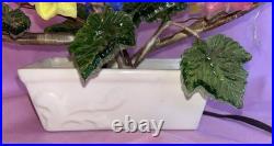 Vintage Mid-Century Venetian Slag Glass Flower Lamp Elegant Handcrafted