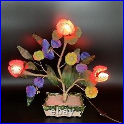 Vintage Mid-Century Venetian Slag Glass Flower Lamp-Elegant Handcrafted Beauty Vintage Mid-Century Venetian Slag Glass Flower Lamp-Elegant Handcrafted Beauty
