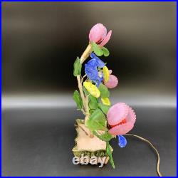 Vintage Mid-Century Venetian Slag Glass Flower Lamp-Elegant Handcrafted Beauty Vintage Mid-Century Venetian Slag Glass Flower Lamp-Elegant Handcrafted Beauty