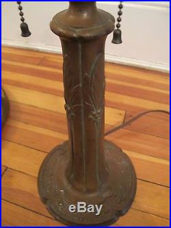 Vintage Miller 6 Slag Glass Lamp Beautiful Green Glass