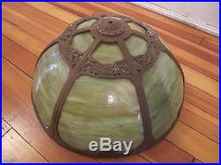 Vintage Miller 6 Slag Glass Lamp Beautiful Green Glass
