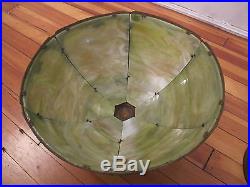 Vintage Miller 6 Slag Glass Lamp Beautiful Green Glass