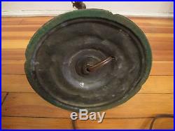 Vintage Miller 6 Slag Glass Lamp Beautiful Green Glass